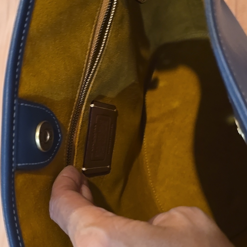 Coach Navy Blue Bucket Bag - Picture 4 of 10
